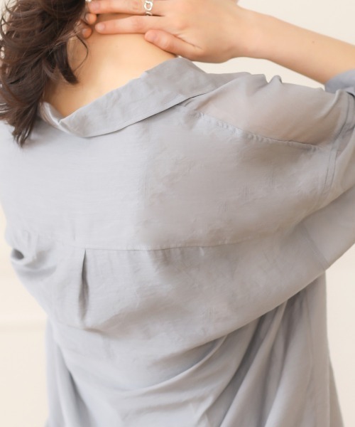 Bab（バブ）の「【WEB限定】オープンカラーシアーシャツ（シャツ/ブラウス・レディース・ミント/グレー/スモークピンク・38）」の22枚目の写真