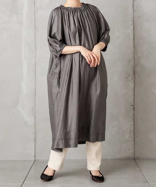 PUAL CE CIN（ピュアルセシン）の「【Du noir】ペーパー加工ワンピース（ワンピース・レディース・ブラック/グレー/キャメル・FREE）」の8枚目の写真