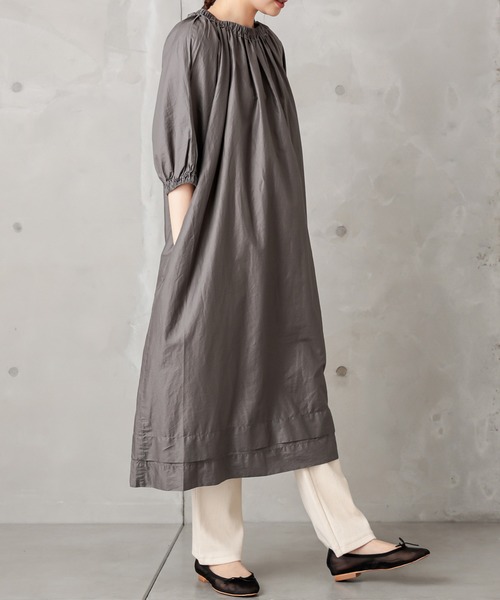 PUAL CE CIN（ピュアルセシン）の「【Du noir】ペーパー加工ワンピース（ワンピース・レディース・ブラック/グレー/キャメル・FREE）」の9枚目の写真