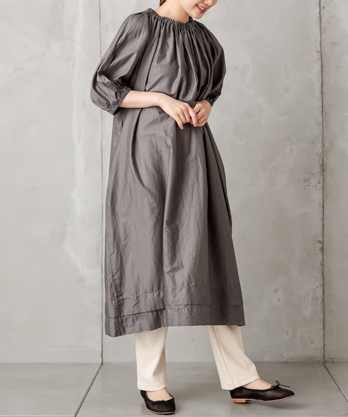 PUAL CE CIN（ピュアルセシン）の「【Du noir】ペーパー加工ワンピース（ワンピース・レディース・ブラック/グレー/キャメル・FREE）」の11枚目の写真