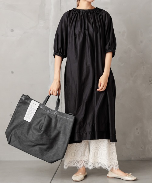 PUAL CE CIN（ピュアルセシン）の「【Du noir】ペーパー加工ワンピース（ワンピース・レディース・ブラック/グレー/キャメル・FREE）」の15枚目の写真