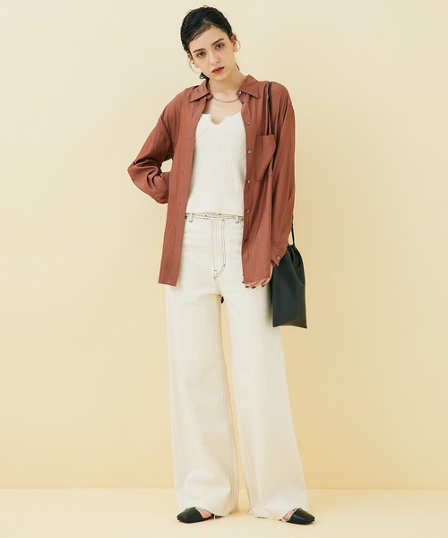 STUDIOUS（ステュディオス）の「【STUDIOUS】フェイクレザー巾着バッグ（ショルダーバッグ・レディース・ブラック/ベージュ/サックスブルー・FREE）」の20枚目の写真