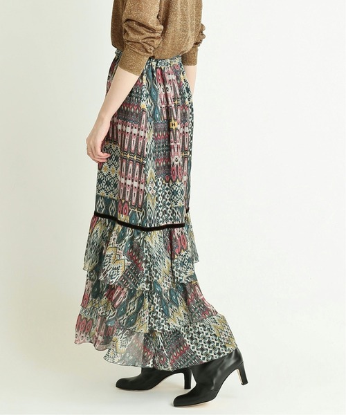 IENA LA BOUCLE イエナラブークル ストライプ ヘムフレアースカート IENA LA BOUCLE（イエナラブークル）の「IENA LA BOUCLE