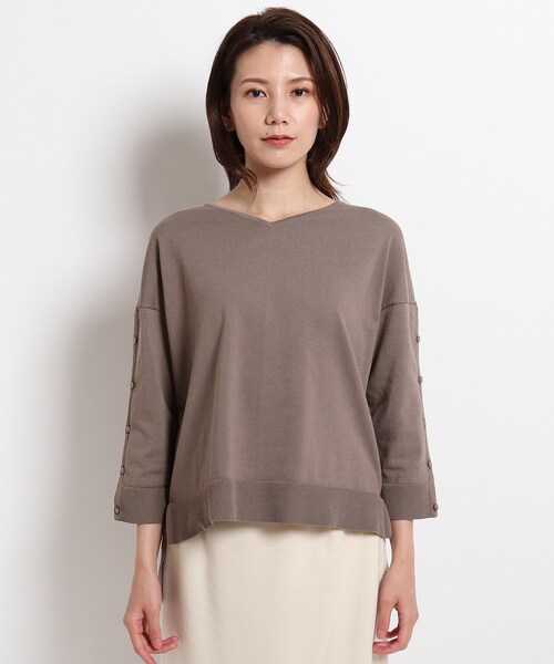 袖ボタンニットプルオーバー ニット セーター Coup 洗える De セール Coup トップス Chance クードシャンス のファッション De