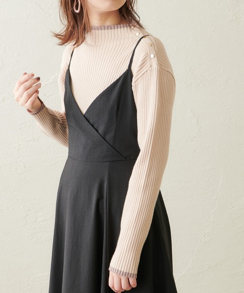 natural couture(ナチュラルクチュール)の「配色ラインリブニット(ニット/セーター・レディース・ブラック/ブラウン/アイボリー/ライトベージュ/レンガ・FREE)」の2枚目の写真
