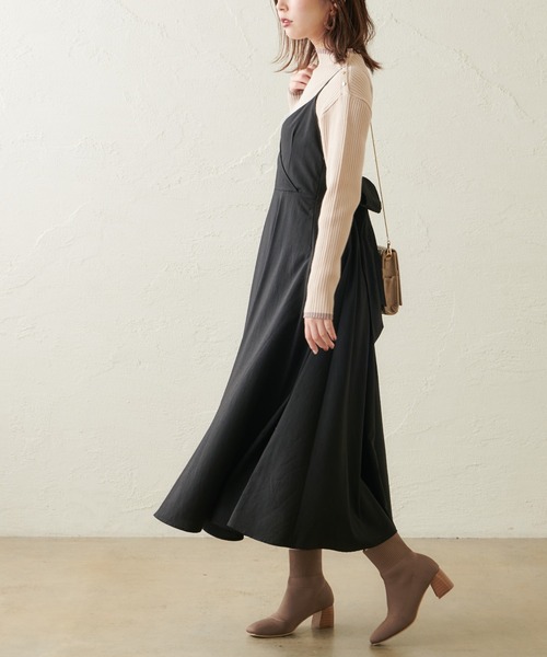natural couture(ナチュラルクチュール)の「配色ラインリブニット(ニット/セーター・レディース・ブラック/ブラウン/アイボリー/ライトベージュ/レンガ・FREE)」の9枚目の写真