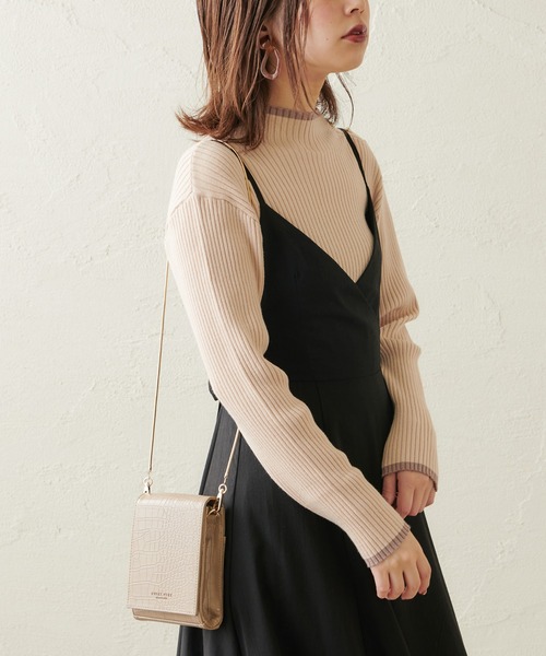natural couture(ナチュラルクチュール)の「配色ラインリブニット(ニット/セーター・レディース・ブラック/ブラウン/アイボリー/ライトベージュ/レンガ・FREE)」の6枚目の写真