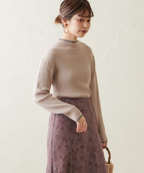 natural couture(ナチュラルクチュール)の「配色ラインリブニット(ニット/セーター・レディース・ブラック/ブラウン/アイボリー/ライトベージュ/レンガ・FREE)」の19枚目の写真