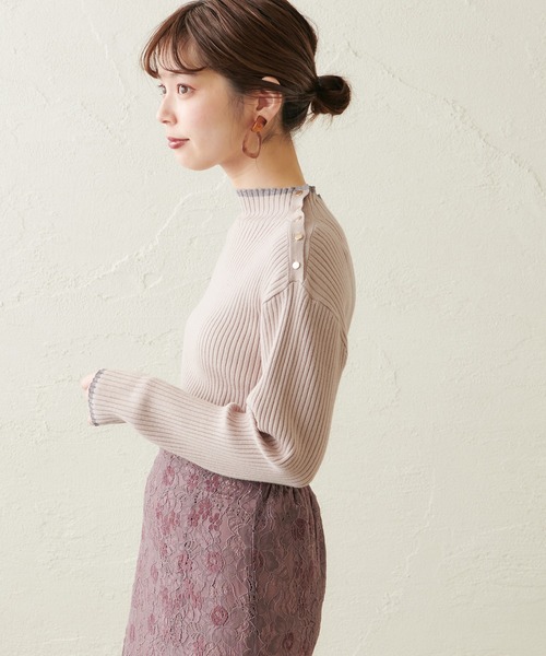 natural couture(ナチュラルクチュール)の「配色ラインリブニット(ニット/セーター・レディース・ブラック/ブラウン/アイボリー/ライトベージュ/レンガ・FREE)」の18枚目の写真
