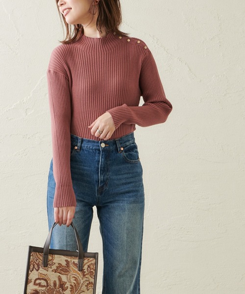 natural couture(ナチュラルクチュール)の「配色ラインリブニット(ニット/セーター・レディース・ブラック/ブラウン/アイボリー/ライトベージュ/レンガ・FREE)」の22枚目の写真