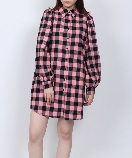 セール パフスリーブチェックシャツワンピース シャツワンピース Punyus プニュズ のファッション通販 Zozotown
