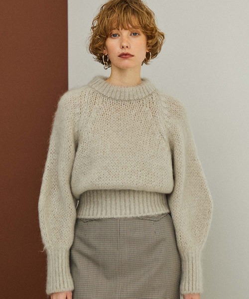 public tokyo モヘア ボリュームスリーブ ニット サックス PUBLIC TOKYO（パブリックトウキョウ）の「モヘアボリュームスリーブ