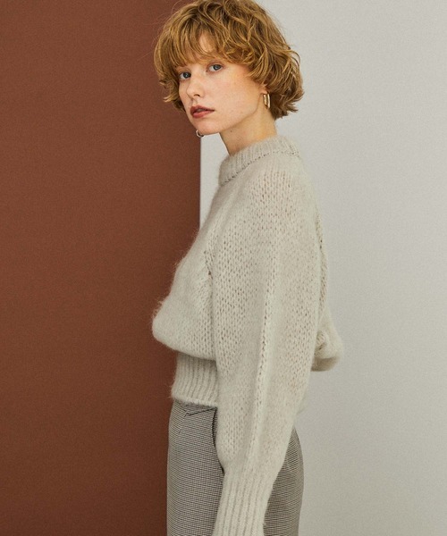 public tokyo モヘア ボリュームスリーブ ニット サックス PUBLIC TOKYO（パブリックトウキョウ）の「モヘアボリュームスリーブ