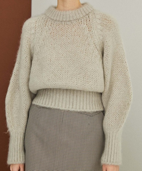 public tokyo モヘア ボリュームスリーブ ニット サックス PUBLIC TOKYO（パブリックトウキョウ）の「モヘアボリューム