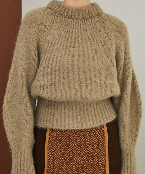 public tokyo モヘア ボリュームスリーブ ニット サックス public tokyo モヘア ボリュームスリーブ ニット サックス public