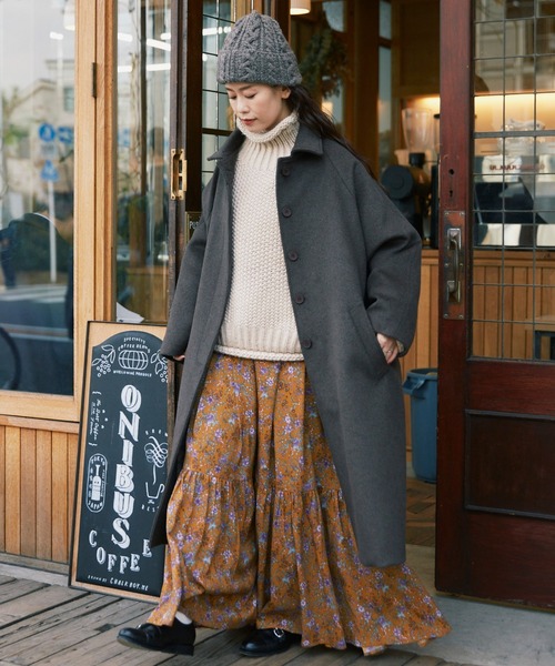 Libra Cue（リブラ キュー）の「ビンテージライクボタニカルプリントスカート（スカート・レディース・アイボリー/ネイビー/イエロー・FREE）」の18枚目の写真