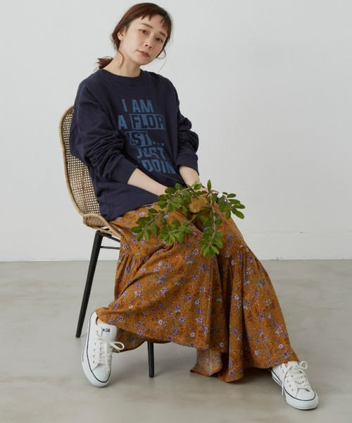 Libra Cue（リブラ キュー）の「ビンテージライクボタニカルプリントスカート（スカート・レディース・アイボリー/ネイビー/イエロー・FREE）」の21枚目の写真