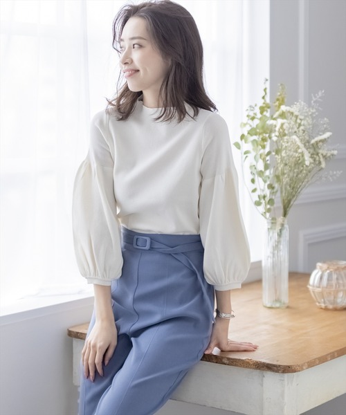 clear（クリア）の「7分袖バルーンスリーブニットトップス（ニット