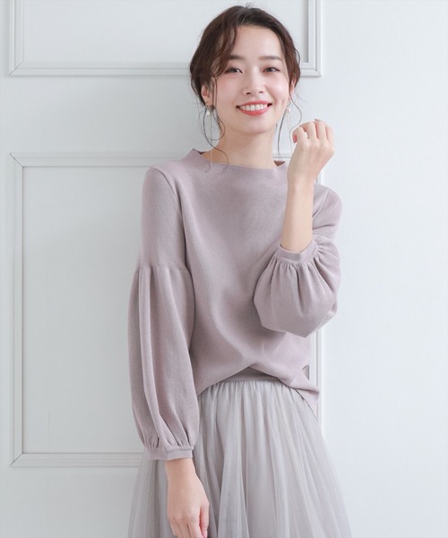 clear（クリア）の「7分袖バルーンスリーブニットトップス（ニット