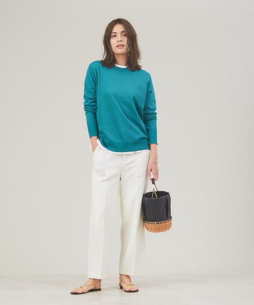 qualite(カリテ)の「バイカラーハイゲージニット/オフィスカジュアル(ニット/セーター・レディース・イエロー/ピンク系その他2/グリーン・フリー)」の13枚目の写真