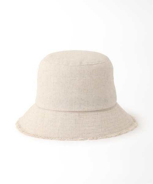 Simplicite（サンプリシテ）の「リネン混フリンジバケットハット◆（ハット・レディース・ブラック/アイボリー・FREE）」の3枚目の写真