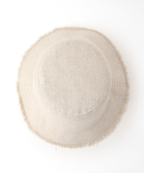 Simplicite（サンプリシテ）の「リネン混フリンジバケットハット◆（ハット・レディース・ブラック/アイボリー・FREE）」の6枚目の写真