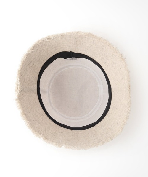 Simplicite（サンプリシテ）の「リネン混フリンジバケットハット◆（ハット・レディース・ブラック/アイボリー・FREE）」の10枚目の写真