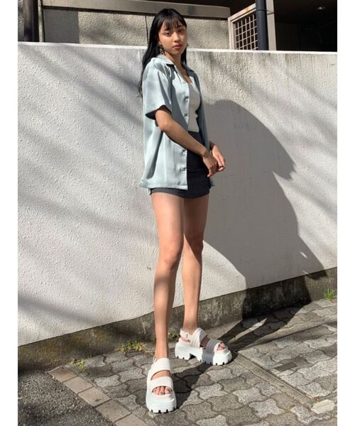 EMODA(エモダ)の「リンクルリラックスシャツ(シャツ/ブラウス・レディース・ブラック/イエロー/ミント・FREE)」の9枚目の写真