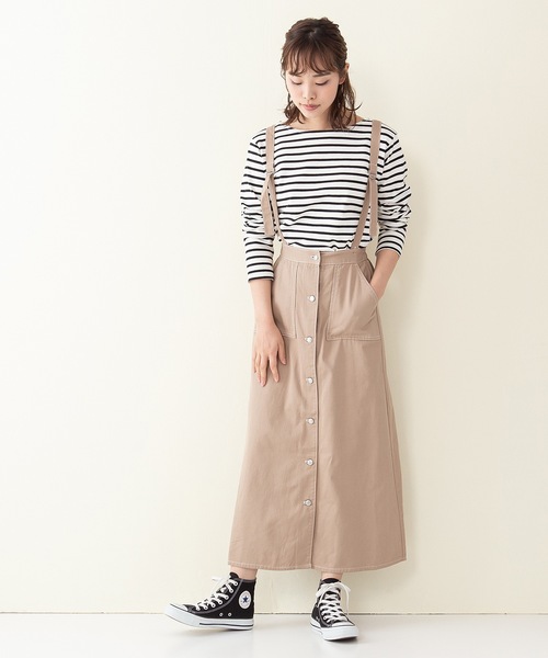 OUTDOOR PRODUCTS APPAREL(アウトドアプロダクツアパレル)の「ベイカーポケットジャンスカ(サロペット/オーバーオール・レディース・ブルー系その他/カーキ/ワンウォッシュ/サンドベージュ・MEDIUM/LARGE)」の5枚目の写真