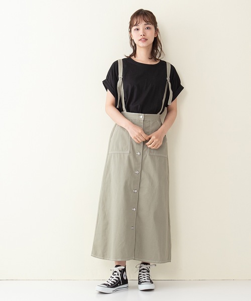 OUTDOOR PRODUCTS APPAREL(アウトドアプロダクツアパレル)の「ベイカーポケットジャンスカ(サロペット/オーバーオール・レディース・ブルー系その他/カーキ/ワンウォッシュ/サンドベージュ・MEDIUM/LARGE)」の10枚目の写真
