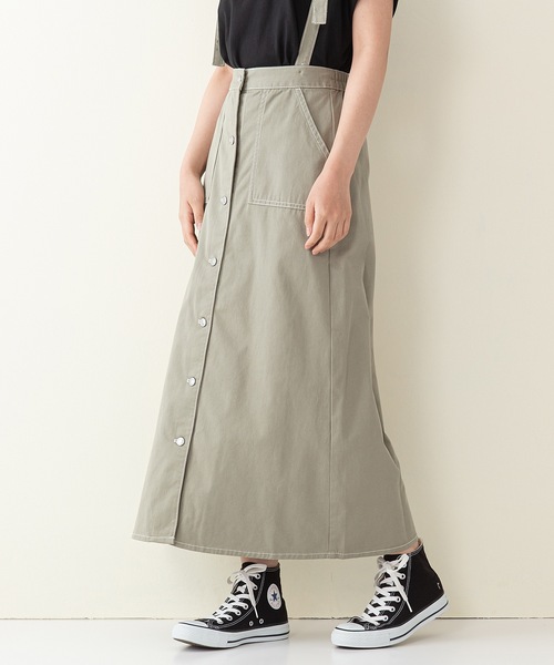 OUTDOOR PRODUCTS APPAREL(アウトドアプロダクツアパレル)の「ベイカーポケットジャンスカ(サロペット/オーバーオール・レディース・ブルー系その他/カーキ/ワンウォッシュ/サンドベージュ・MEDIUM/LARGE)」の13枚目の写真