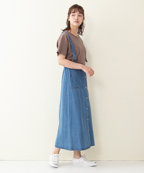 OUTDOOR PRODUCTS APPAREL(アウトドアプロダクツアパレル)の「ベイカーポケットジャンスカ(サロペット/オーバーオール・レディース・ブルー系その他/カーキ/ワンウォッシュ/サンドベージュ・MEDIUM/LARGE)」の16枚目の写真