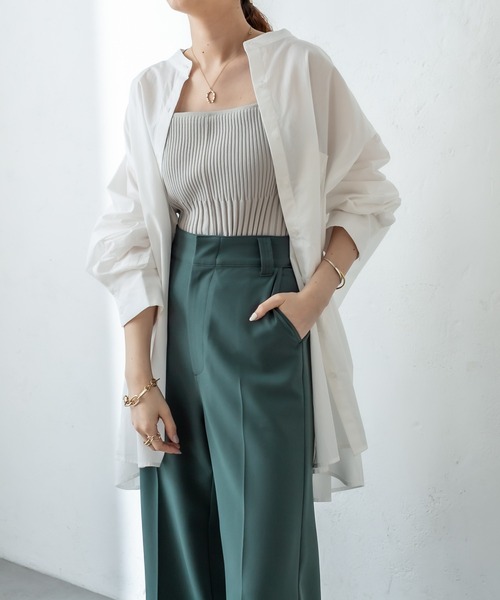 mystic(ミスティック)の「BACKタックBIGシャツ(シャツ/ブラウス・レディース・チャコールグレー/オフホワイト/ピンク/イエロー・FREE)」の16枚目の写真