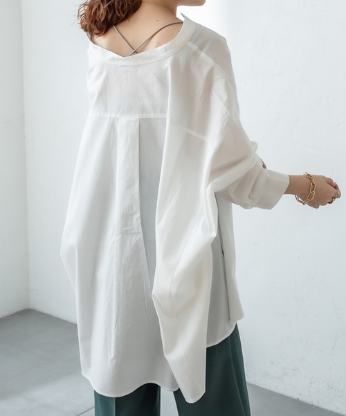 mystic(ミスティック)の「BACKタックBIGシャツ(シャツ/ブラウス・レディース・チャコールグレー/オフホワイト/ピンク/イエロー・FREE)」の21枚目の写真