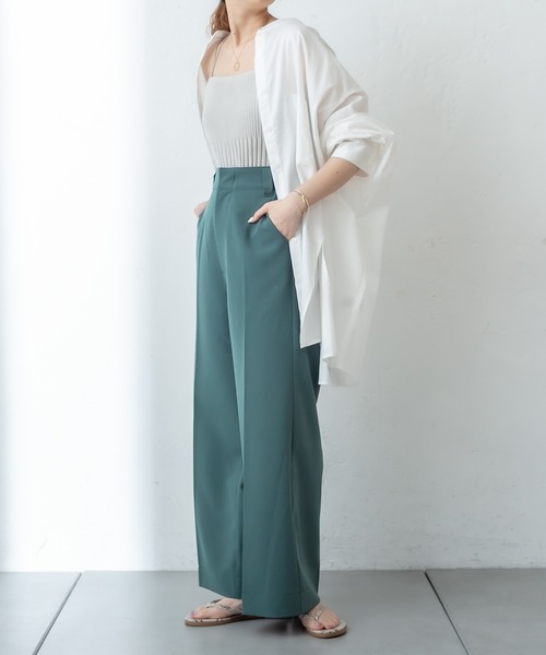 mystic(ミスティック)の「BACKタックBIGシャツ(シャツ/ブラウス・レディース・チャコールグレー/オフホワイト/ピンク/イエロー・FREE)」の10枚目の写真