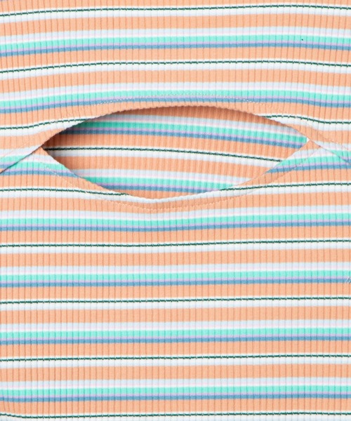 DuKKah（デュカ）の「Dukkah/【低身長向け】マルチボーダーバックオープンT（Tシャツ/カットソー・レディース・オレンジ系その他/ホワイト系その他・X-SMALL）」の11枚目の写真