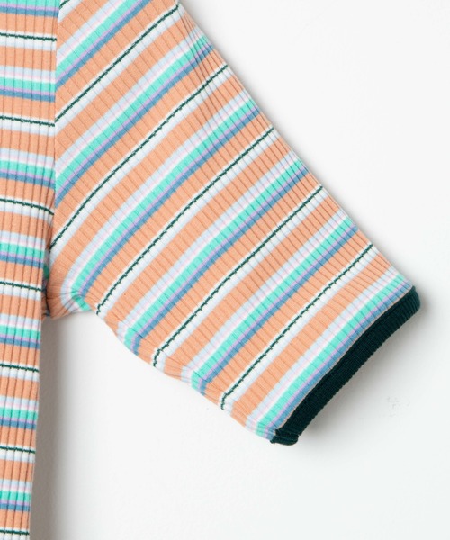 DuKKah（デュカ）の「Dukkah/【低身長向け】マルチボーダーバックオープンT（Tシャツ/カットソー・レディース・オレンジ系その他/ホワイト系その他・X-SMALL）」の15枚目の写真