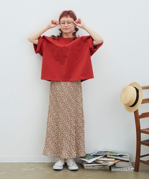 MERLOT(メルロー)の「くしゅくしゅビンテージフラワースカート(スカート・レディース・ナチュラル/ブルー・FREE)」の3枚目の写真