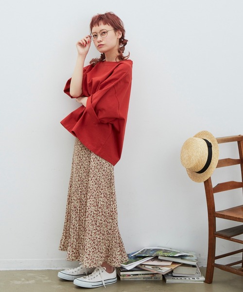 MERLOT(メルロー)の「くしゅくしゅビンテージフラワースカート(スカート・レディース・ナチュラル/ブルー・FREE)」の15枚目の写真