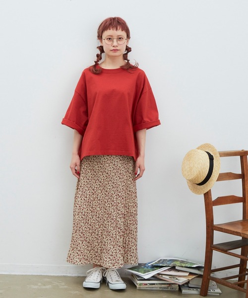 MERLOT(メルロー)の「くしゅくしゅビンテージフラワースカート(スカート・レディース・ナチュラル/ブルー・FREE)」の4枚目の写真