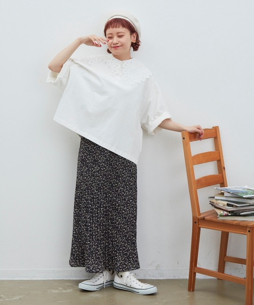 MERLOT(メルロー)の「くしゅくしゅビンテージフラワースカート(スカート・レディース・ナチュラル/ブルー・FREE)」の16枚目の写真