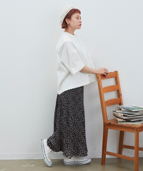 MERLOT(メルロー)の「くしゅくしゅビンテージフラワースカート(スカート・レディース・ナチュラル/ブルー・FREE)」の18枚目の写真