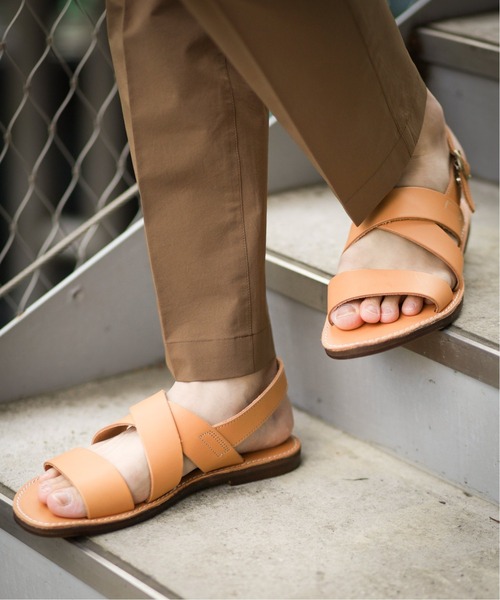 HERISSON（エリソン）の「◆【HERISSON / エリソン】バックストラップレザーサンダル（サンダル・メンズ・ブラック/ベージュ・26cm/27cm/28cm）」の5枚目の写真