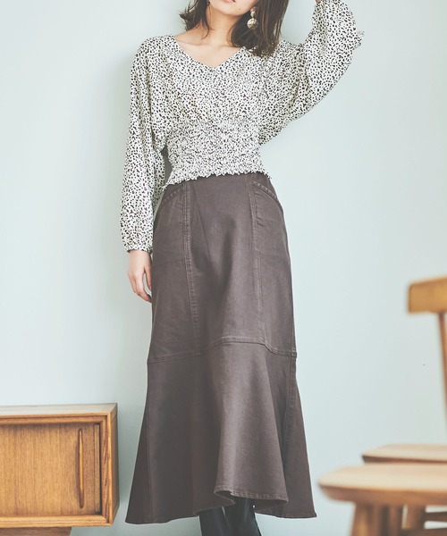 FREE'S MART(フリーズマート)の「【Sシリーズ対応】◇パネル切替マーメイドデニムスカート(デニムスカート・レディース・ホワイト系その他/ブルー/パープル/ブラウン・MEDIUM/SMALL)」の3枚目の写真