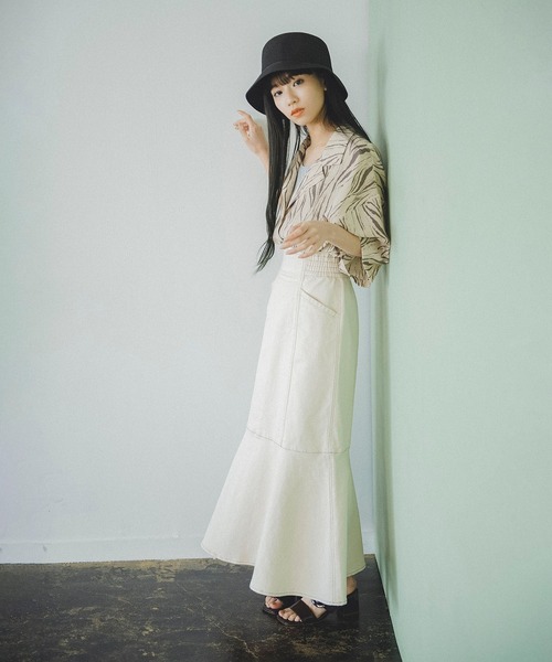 FREE'S MART(フリーズマート)の「【Sシリーズ対応】◇パネル切替マーメイドデニムスカート(デニムスカート・レディース・ホワイト系その他/ブルー/パープル/ブラウン・MEDIUM/SMALL)」の6枚目の写真