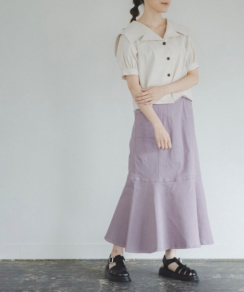 FREE'S MART(フリーズマート)の「【Sシリーズ対応】◇パネル切替マーメイドデニムスカート(デニムスカート・レディース・ホワイト系その他/ブルー/パープル/ブラウン・MEDIUM/SMALL)」の19枚目の写真