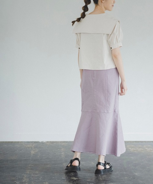 FREE'S MART(フリーズマート)の「【Sシリーズ対応】◇パネル切替マーメイドデニムスカート(デニムスカート・レディース・ホワイト系その他/ブルー/パープル/ブラウン・MEDIUM/SMALL)」の20枚目の写真