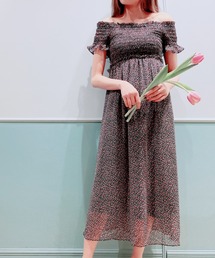 lilLilly | チューリップシフォンロングドレス(ワンピース)