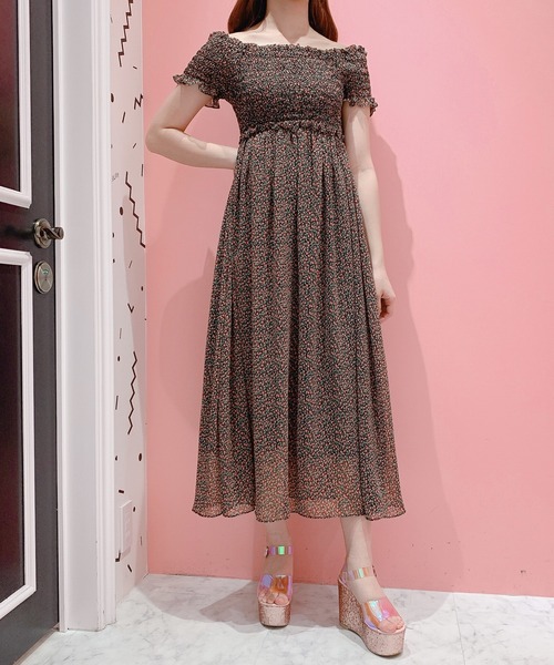 lilLilly(リルリリー)の「チューリップシフォンロングドレス(ワンピース・レディース・ホワイト/レッド/ピンク・FREE)」の6枚目の写真