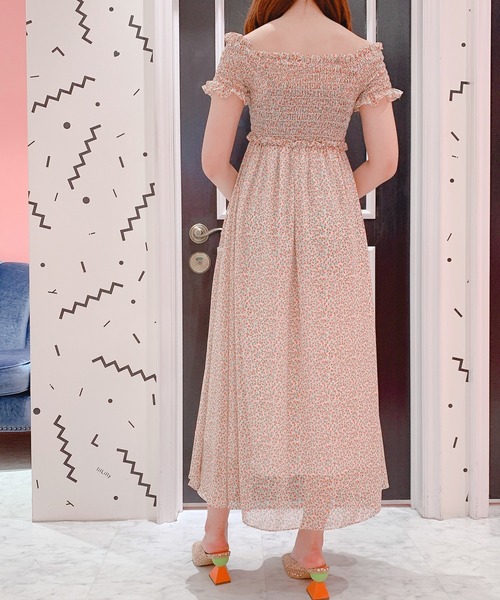 lilLilly(リルリリー)の「チューリップシフォンロングドレス(ワンピース・レディース・ホワイト/レッド/ピンク・FREE)」の9枚目の写真